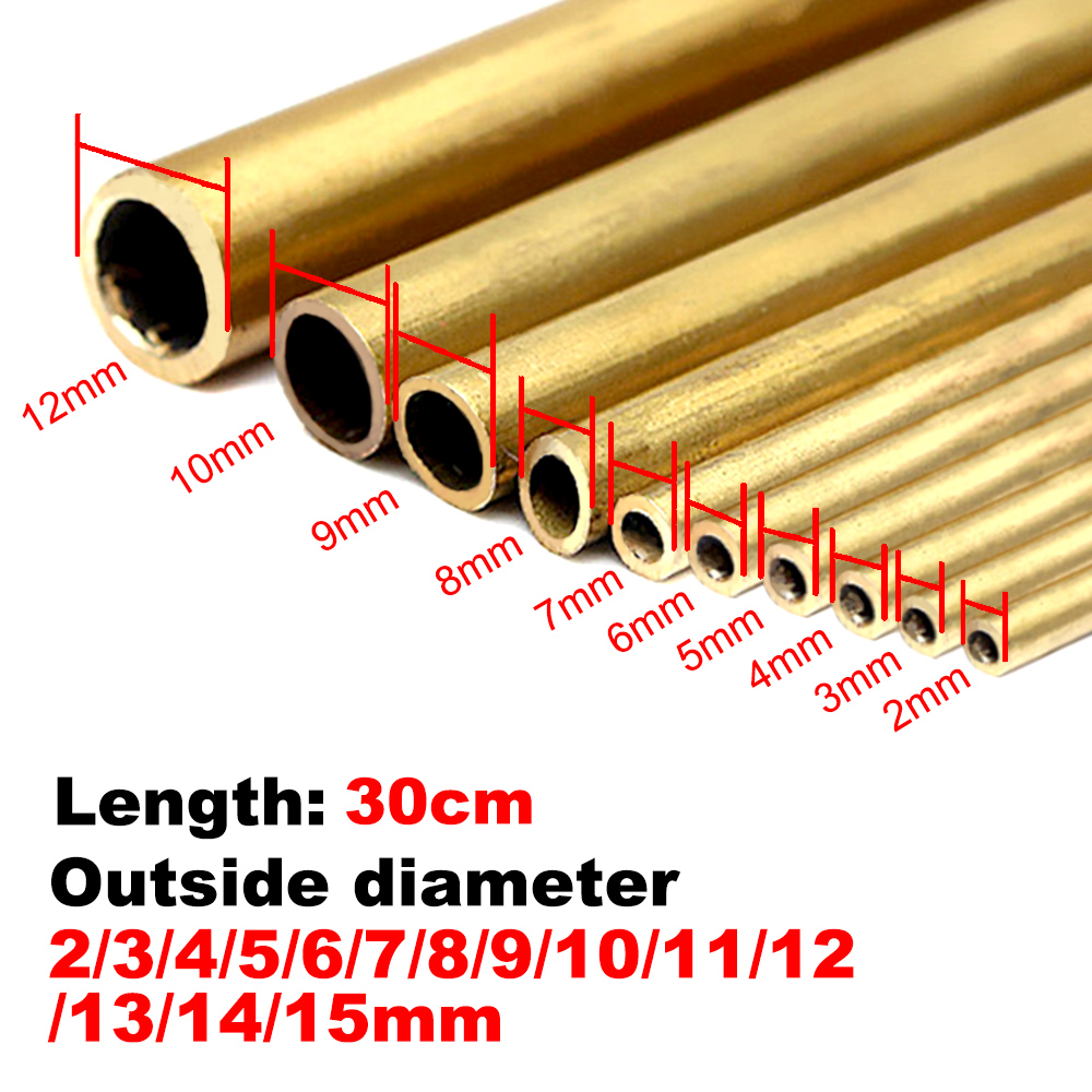 Power Tools Youtube - Brass Tubes Diameter 2/3/4/5/6/7/8/9/10/11/12/13/14/15mm Length 300mm