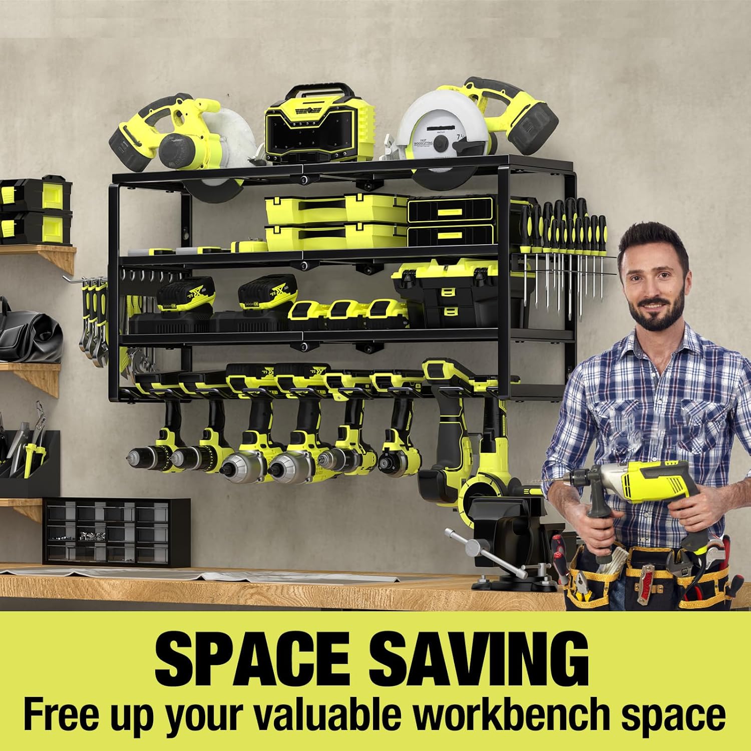 4 Layer Wall Mount Power Tool  - Power Tools Organizer recensie en prijs