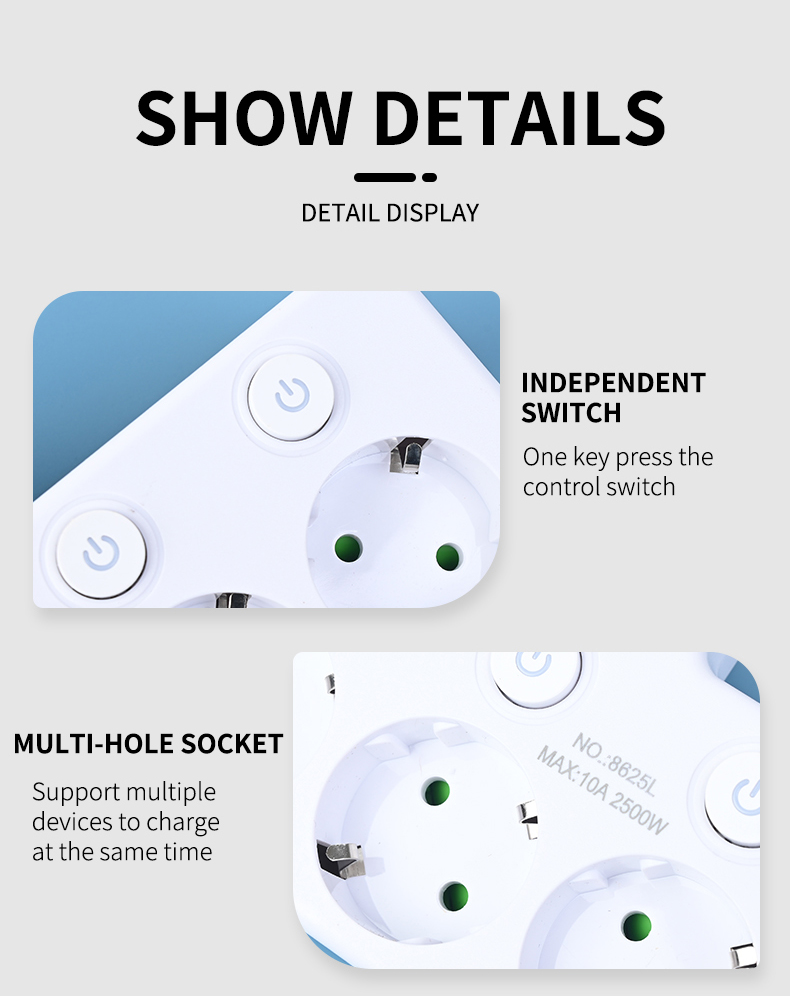 EU Plug Outlet 4 Sockets Elect - Power Tools Extension recensie en prijs