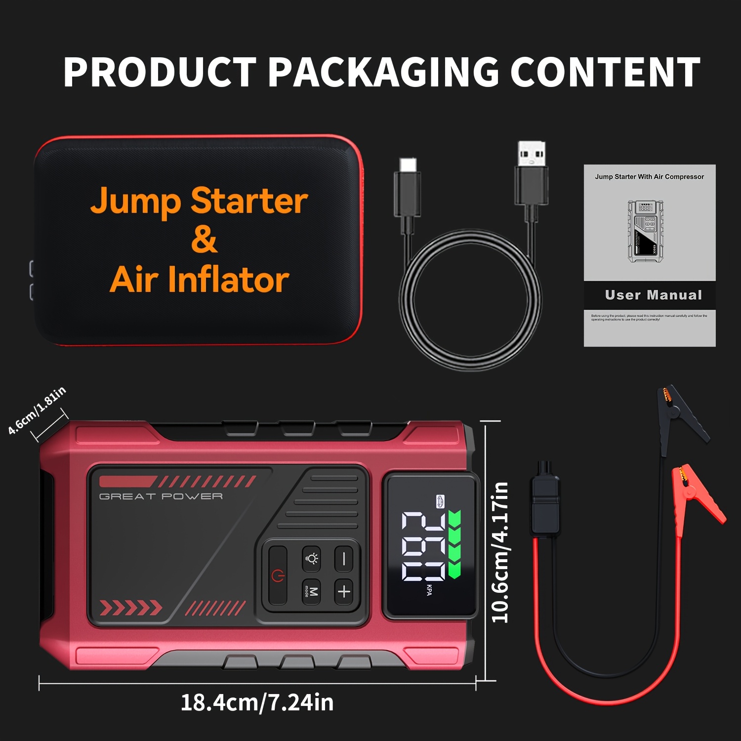 4000A Portable Car Jump Starte - Power Tools Display recensie en prijs