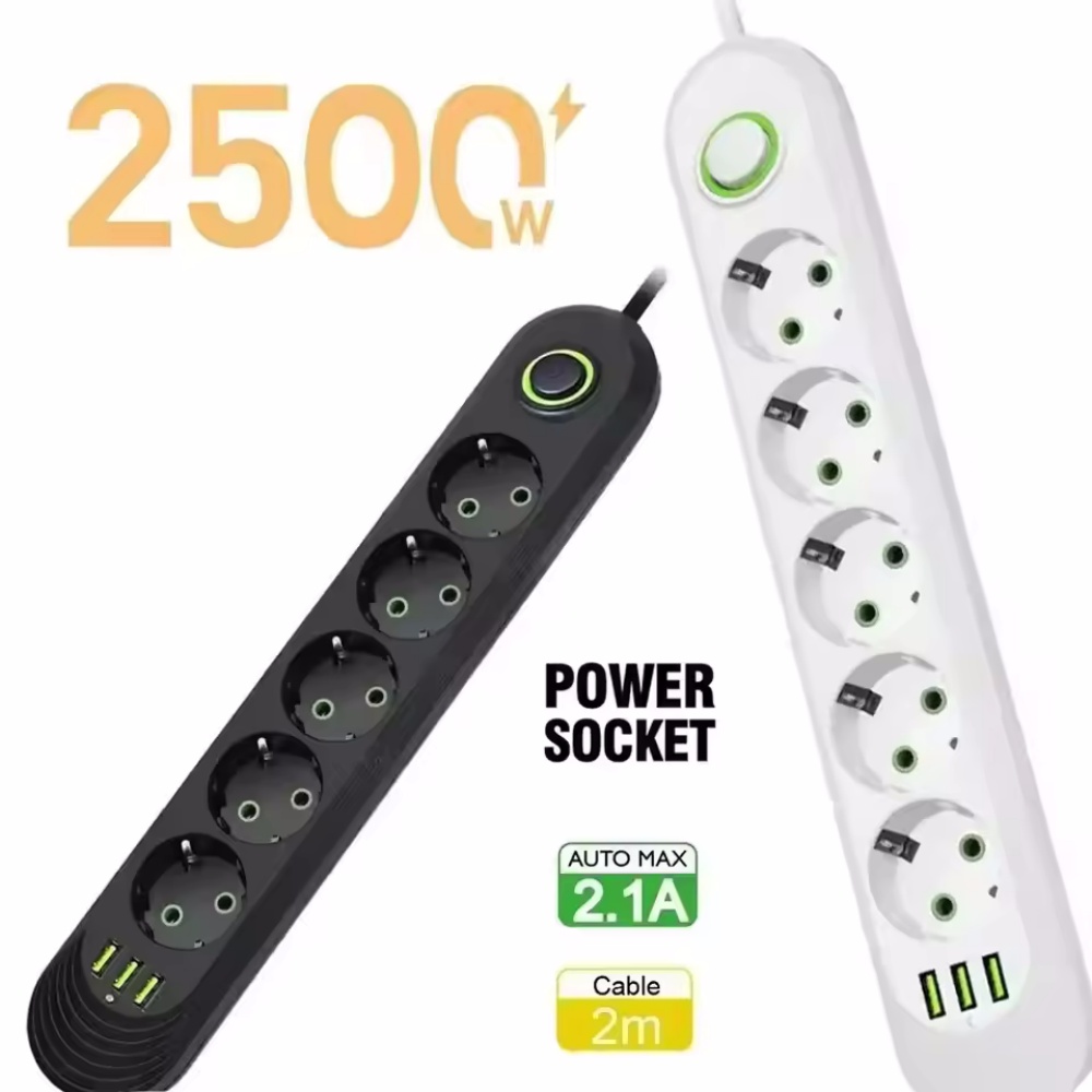 2M Cable EU Plug Power Strip w - Power Tools Extension recensie en prijs