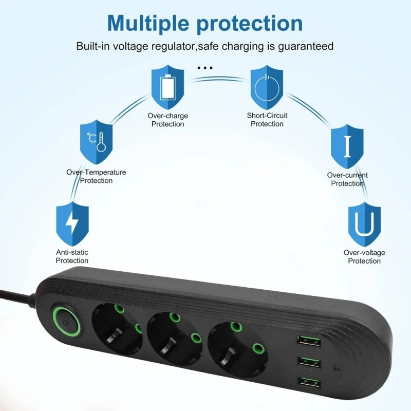 EU Plug AC Outlet with 3USB Po - Power Tools Extension recensie en prijs