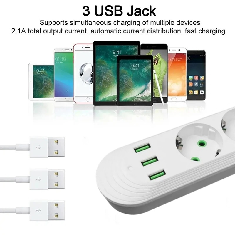 EU Plug AC Outlet with 3USB Po - Power Tools Extension recensie en prijs