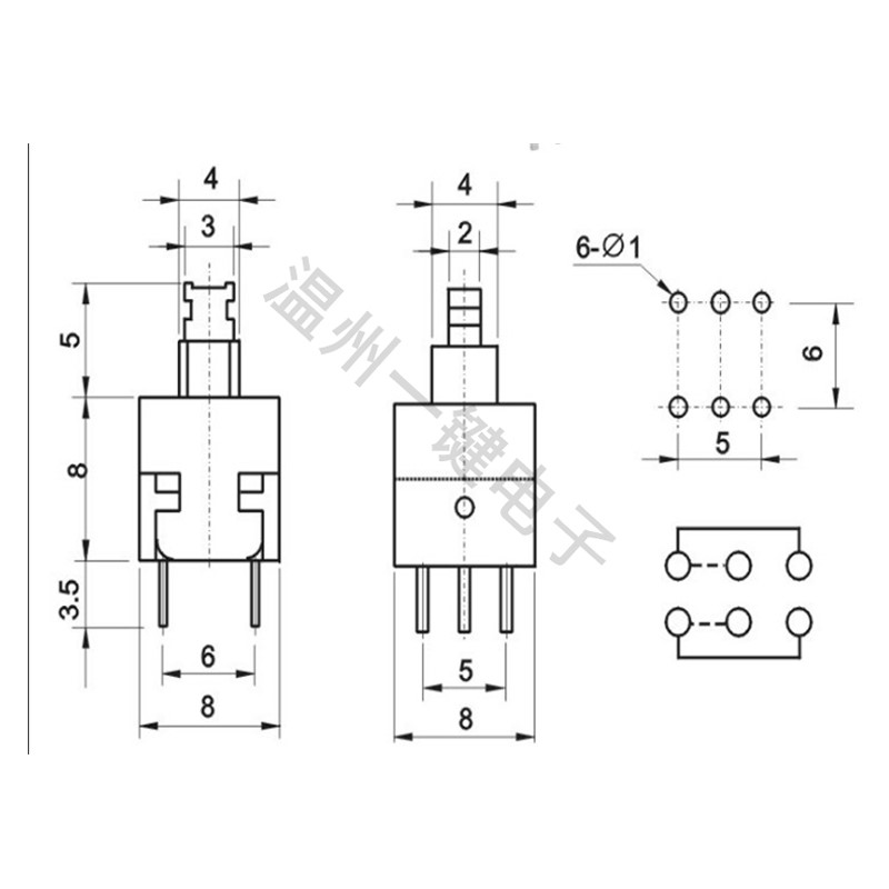 10PCS KFT-8.0A 8.0x8.0mm 6pin  - Power Tools Kft recensie en prijs